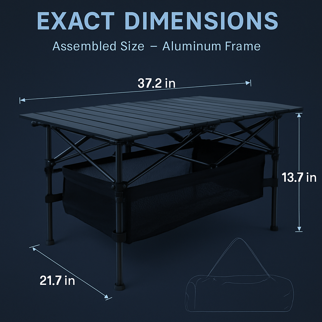 Folding Camping Table – Portable Roll-Up Picnic Desk