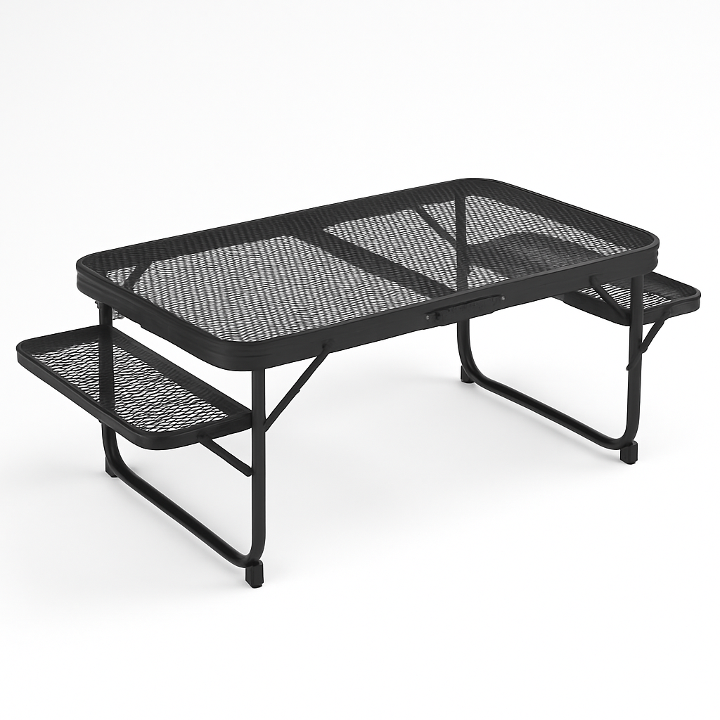 Foldable Camping Table with Dual Side Trays for Outdoors