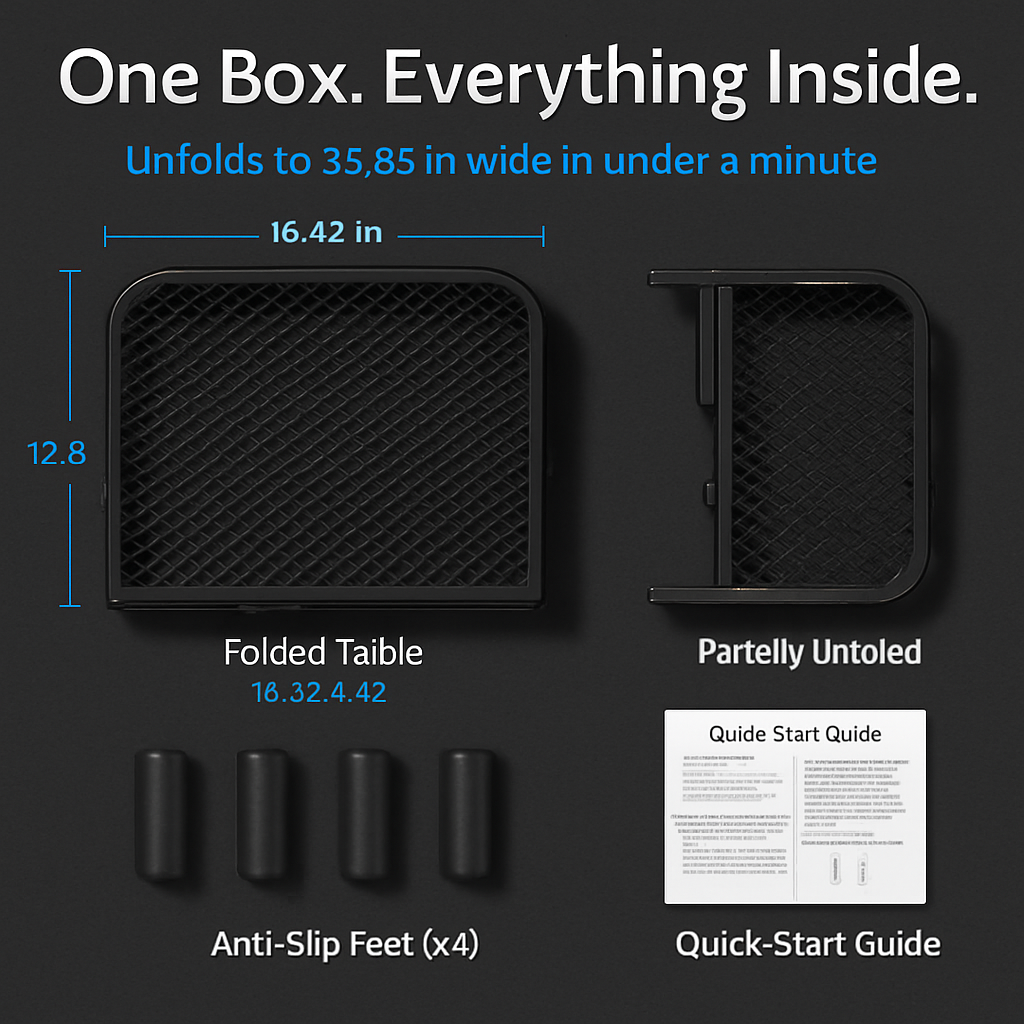 Foldable Camping Table with Dual Side Trays for Outdoors