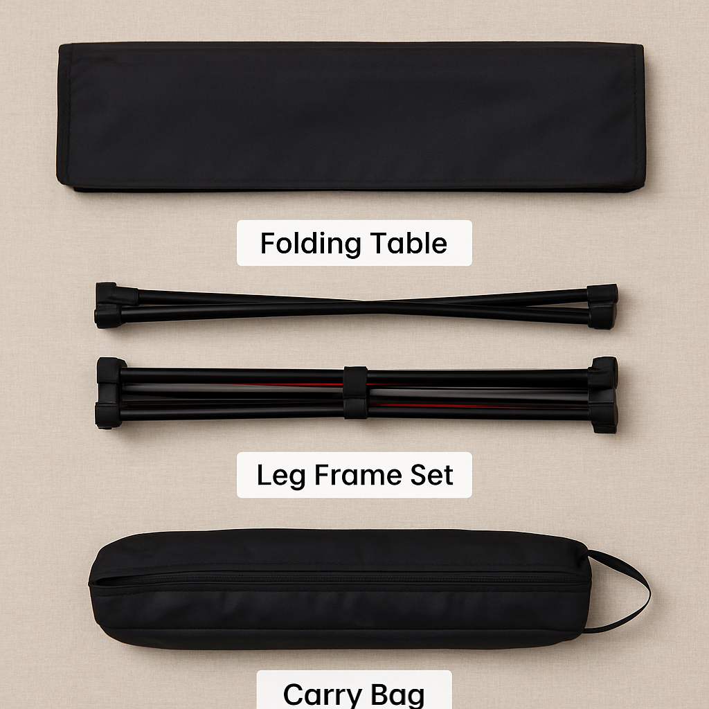 Portable Folding Camping Table with Cup Holders and Pockets