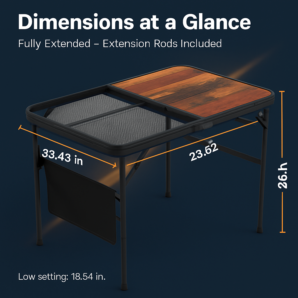 Foldable Camping Table for Outdoors, Lightweight Aluminum