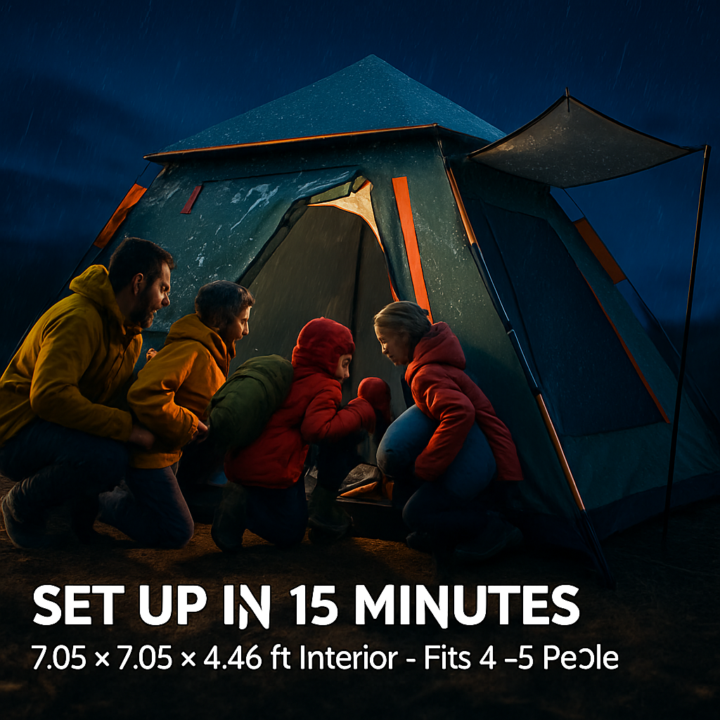 Camping Tent for 4-5 People – Foldable Waterproof
