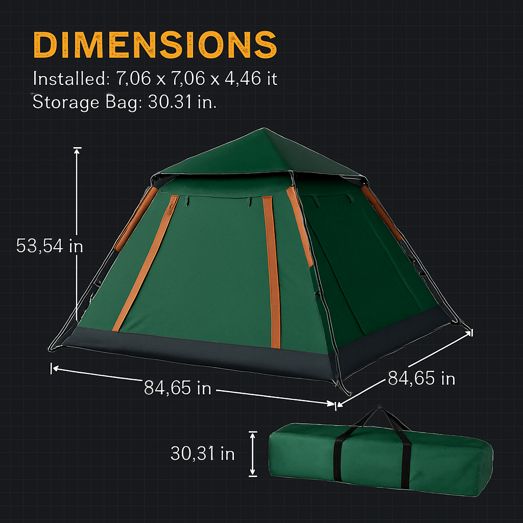 Camping Tent for 4-5 People – Foldable Waterproof