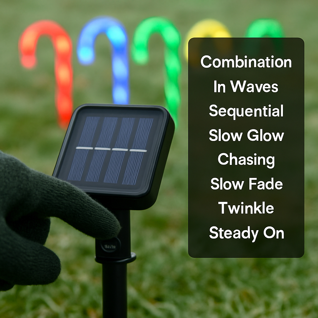 Candy Cane Solar Light for Garden and Patio Decor