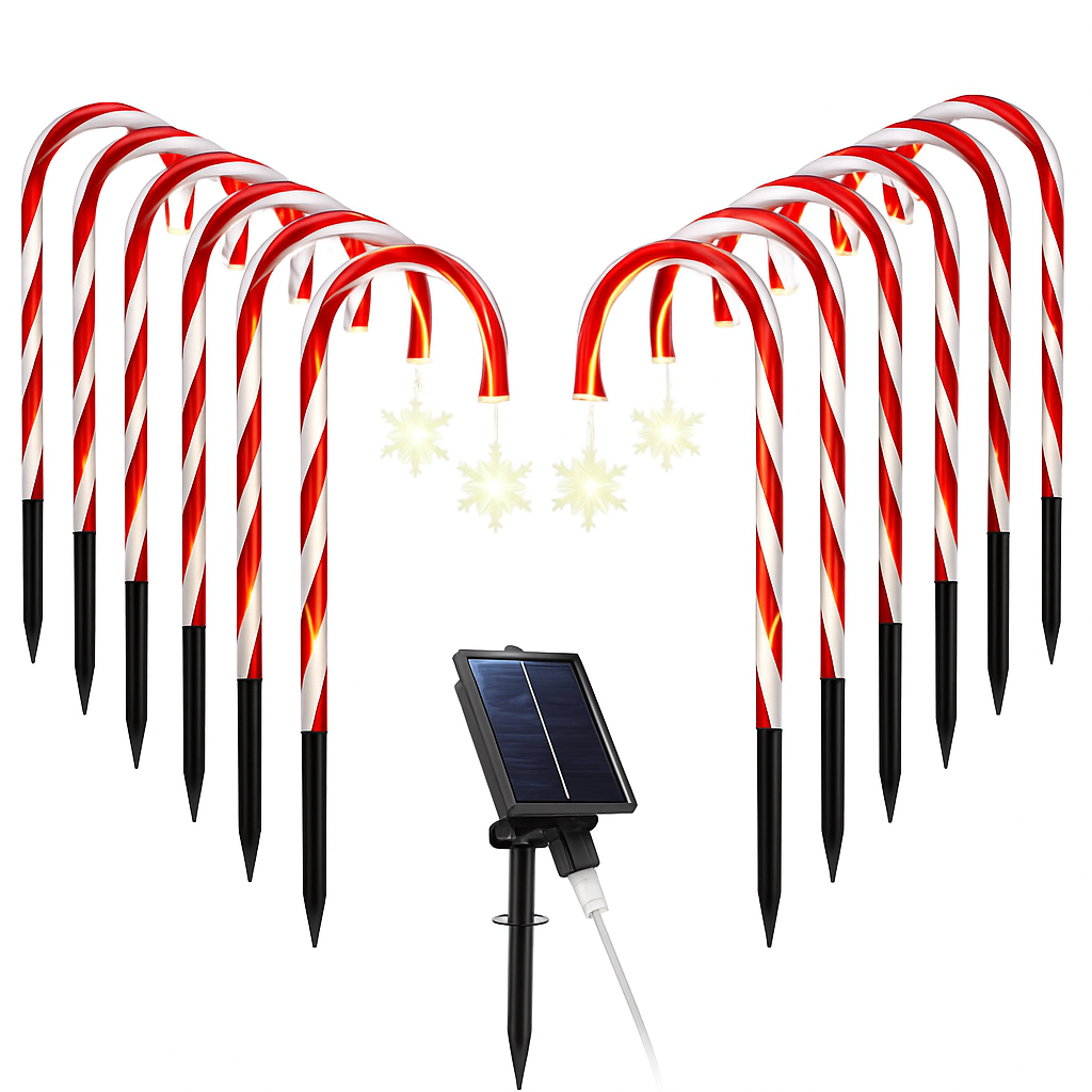 Candy Cane Christmas Lights with 12 Candies