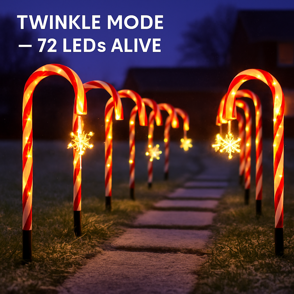 Candy Cane Christmas Lights with 12 Candies