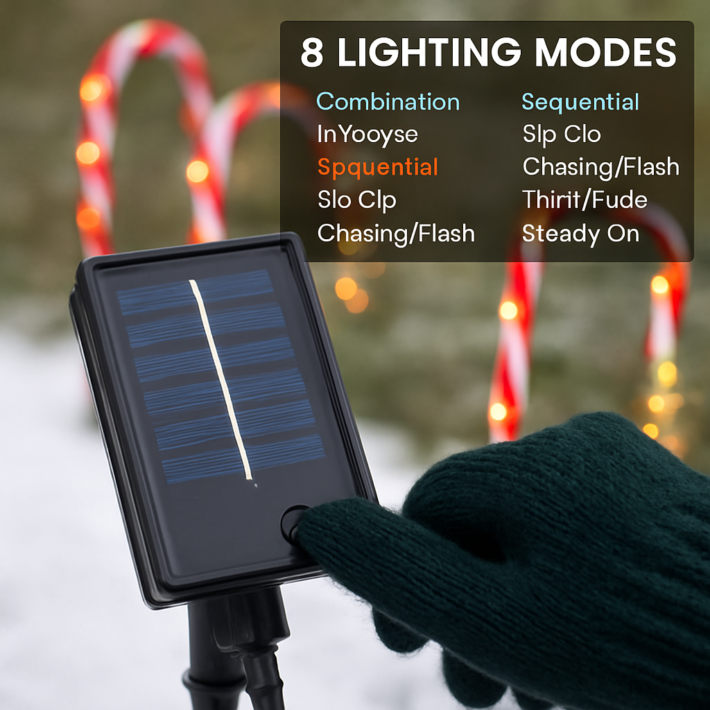 Candy Cane Christmas Lights with 12 Candies