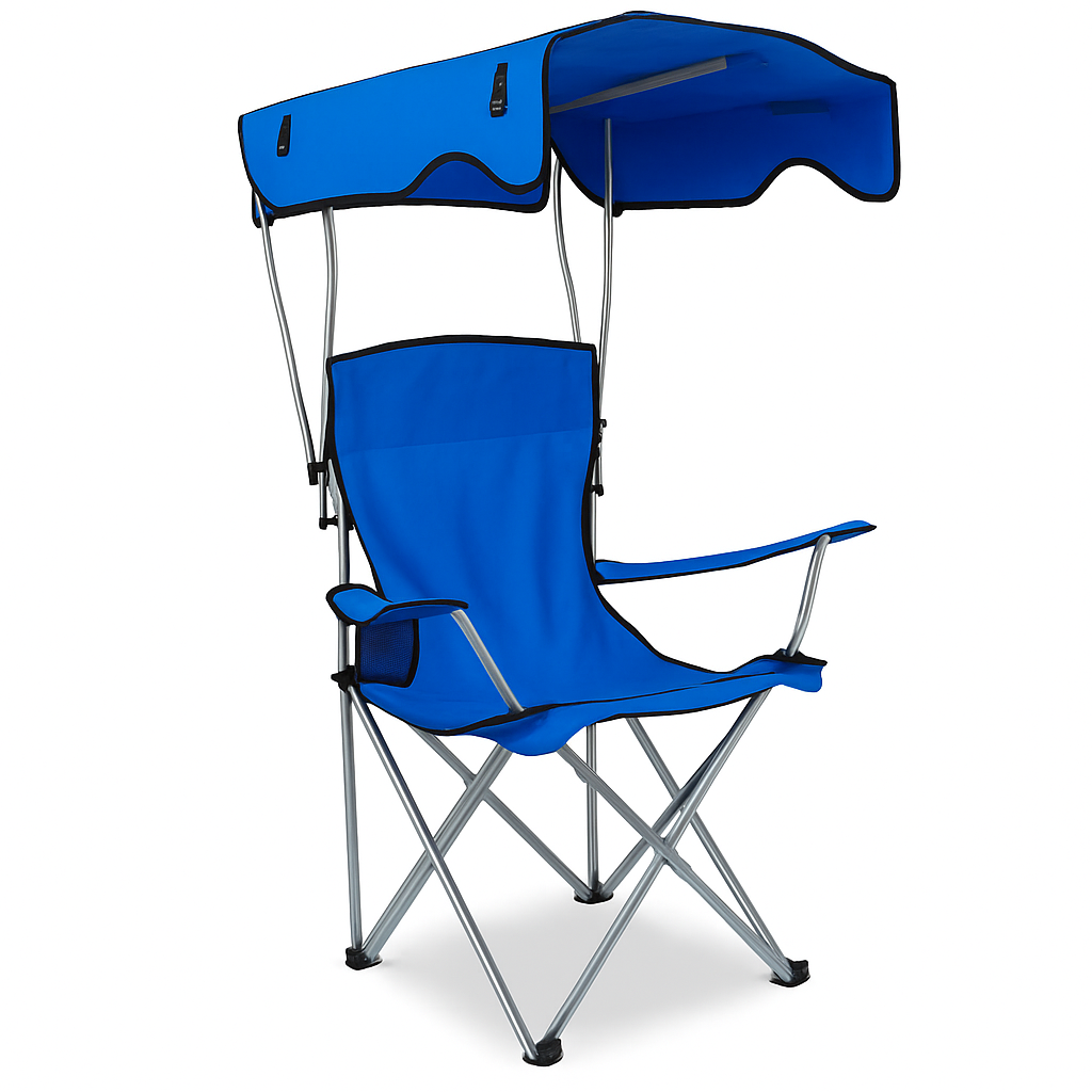 Foldable Beach Canopy Chair with Cup Holder