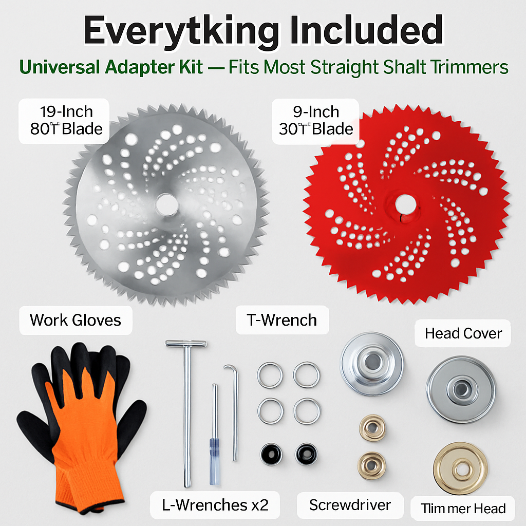 Carbide Tip Brush Cutter Blades with Universal Adapter
