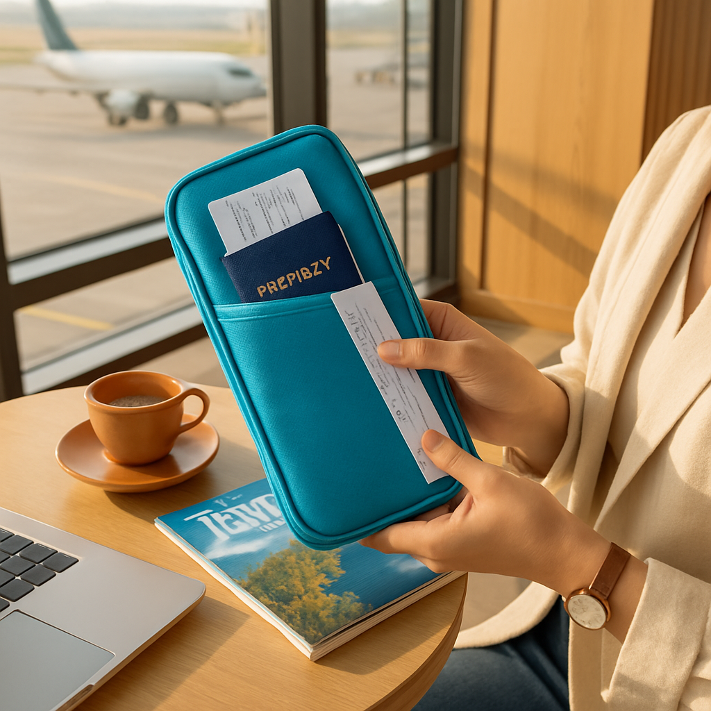 Travel Passport Wallet 12Cells Ticket ID Credit Card Holder Water Repellent Documents Phone Organizer Zipper Case Business Trip Daily Use