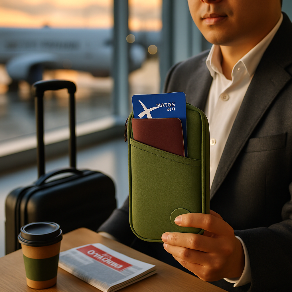 Travel Passport Wallet 12Cells Ticket ID Credit Card Holder Water Repellent Documents Phone Organizer Zipper Case Business Trip Daily Use