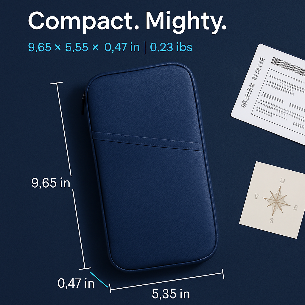 Travel Passport Wallet 12Cells Ticket ID Credit Card Holder Water Repellent Documents Phone Organizer Zipper Case Business Trip Daily Use