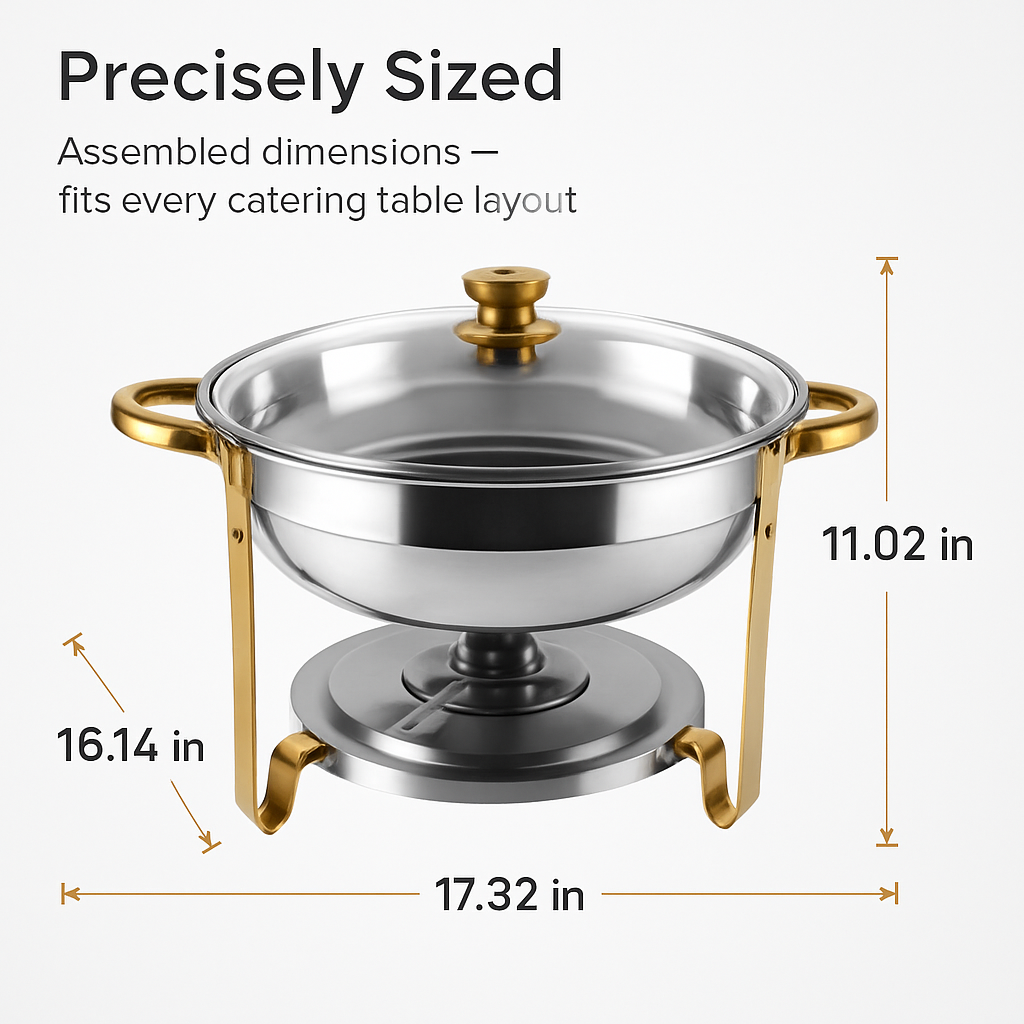 Chafing Dish Buffet Set - Round Stainless Steel