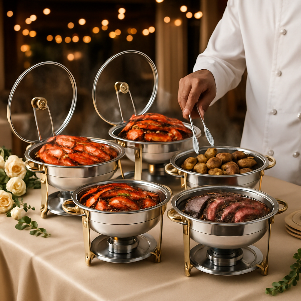 Chafing Dish Buffet Set - Round Stainless Steel