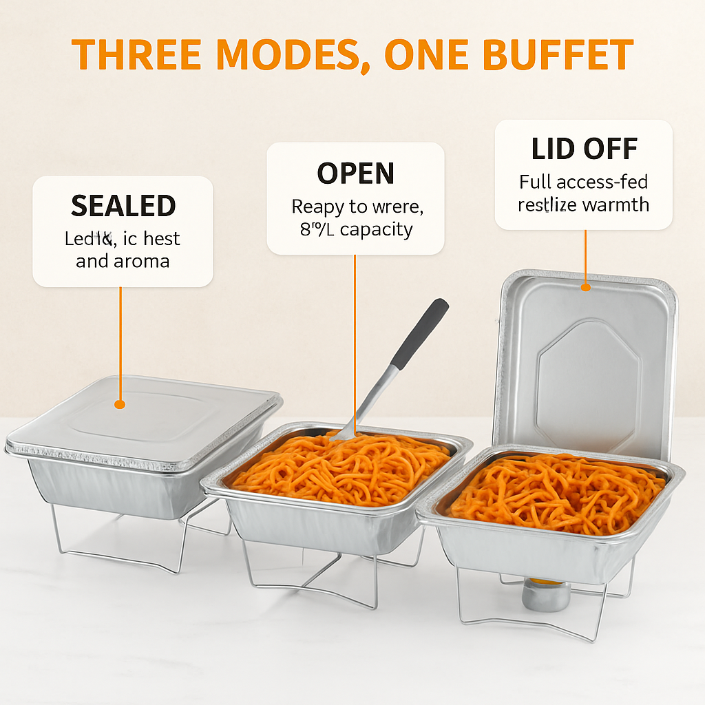Disposable Chafing Dish Buffet Set for Parties and Catering