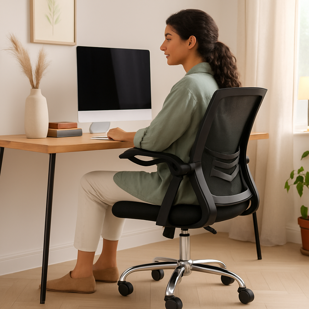 Mesh Ergonomic Office Chair with 135° Reclining Task Chair with 3.94in Adjustable Height Virgin Sponge Seat Cushion