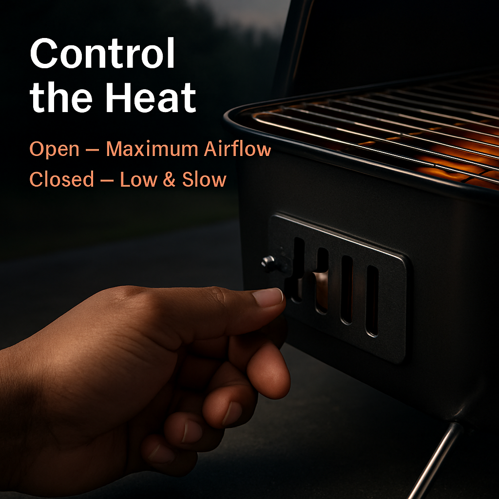 Portable Charcoal Grill Tabletop BBQ Smoker for Outdoors