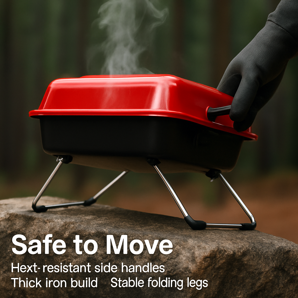 Portable Charcoal Grill Tabletop BBQ Smoker for Outdoors