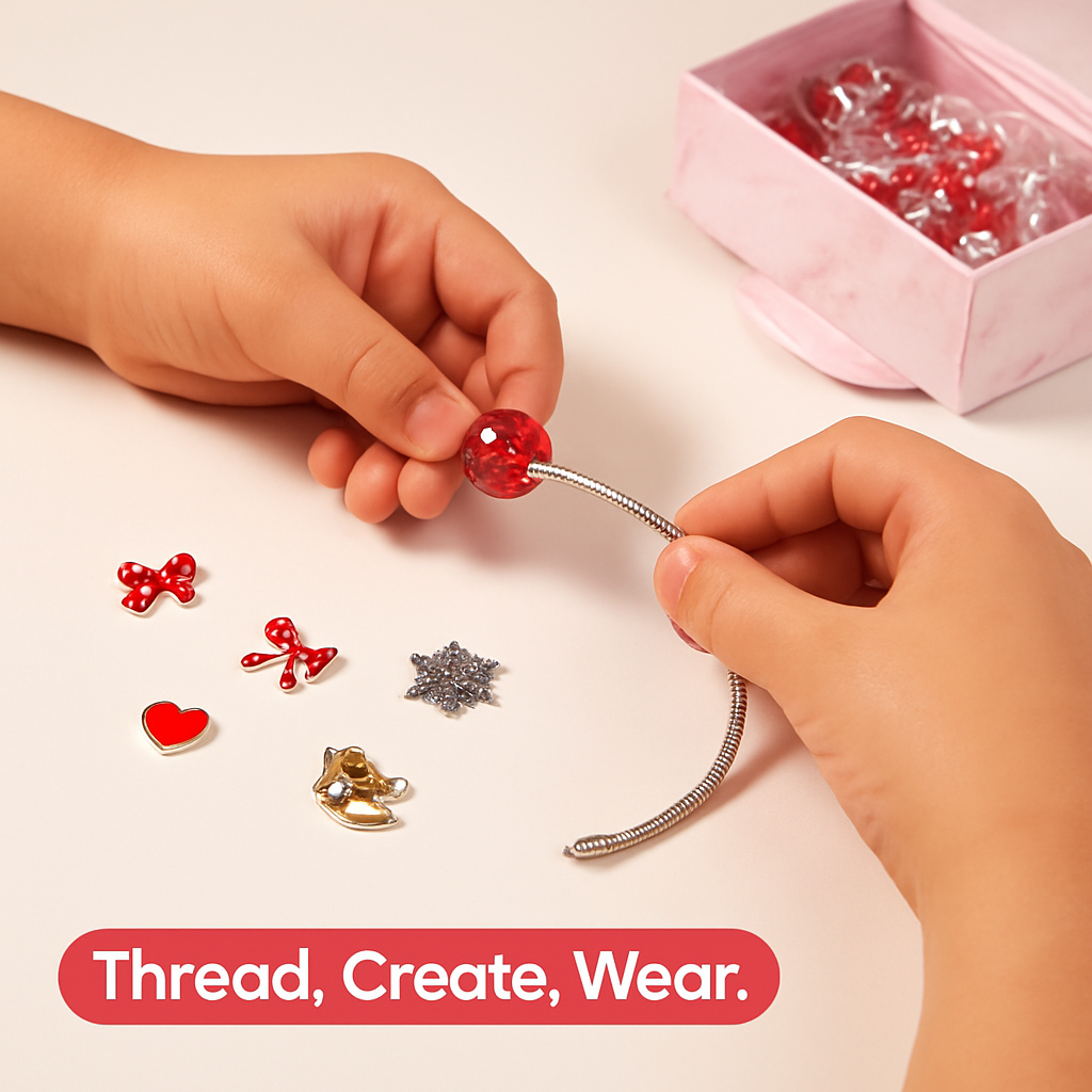 Charm Bracelet Making Kit - 66 Pcs DIY Beads Set