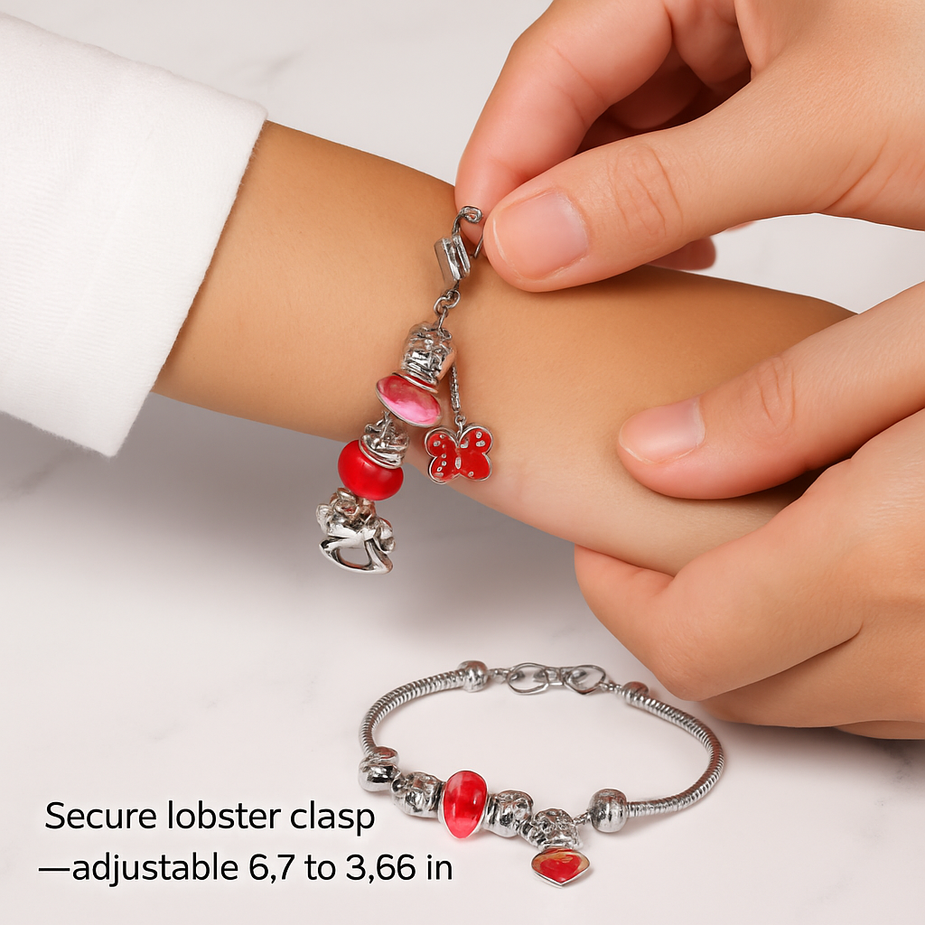 Charm Bracelet Making Kit - 66 Pcs DIY Beads Set