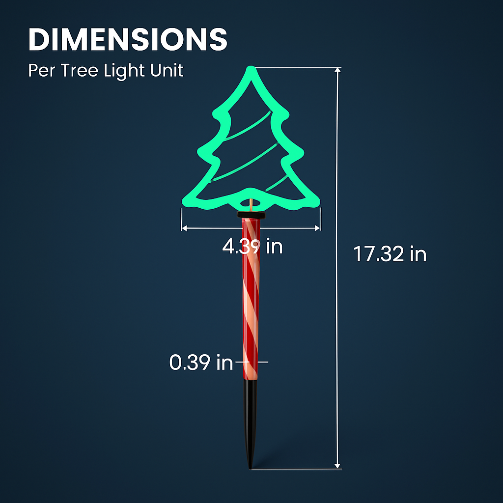 5Packs Christmas Outdoor Pathway Light With 8 Modes IP44 Waterproof Xmas Decoration Stake Light Tree Candy Light For Garden Lawn Porch Yard Driveway