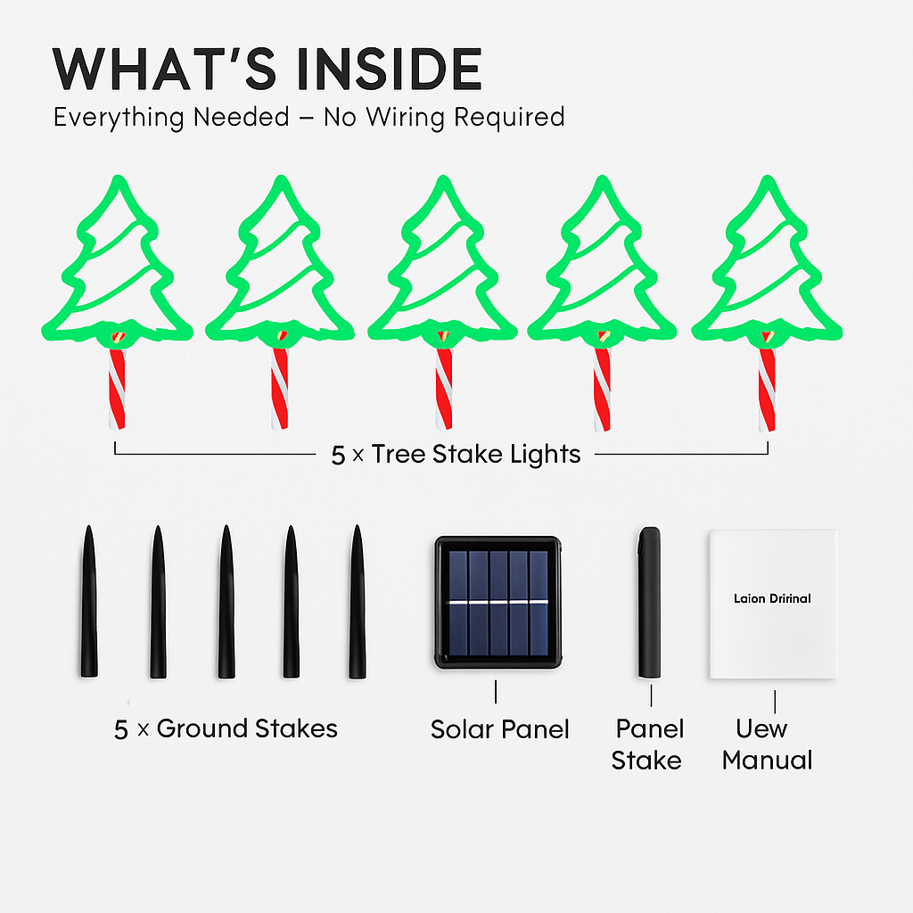 5Packs Christmas Outdoor Pathway Light With 8 Modes IP44 Waterproof Xmas Decoration Stake Light Tree Candy Light For Garden Lawn Porch Yard Driveway