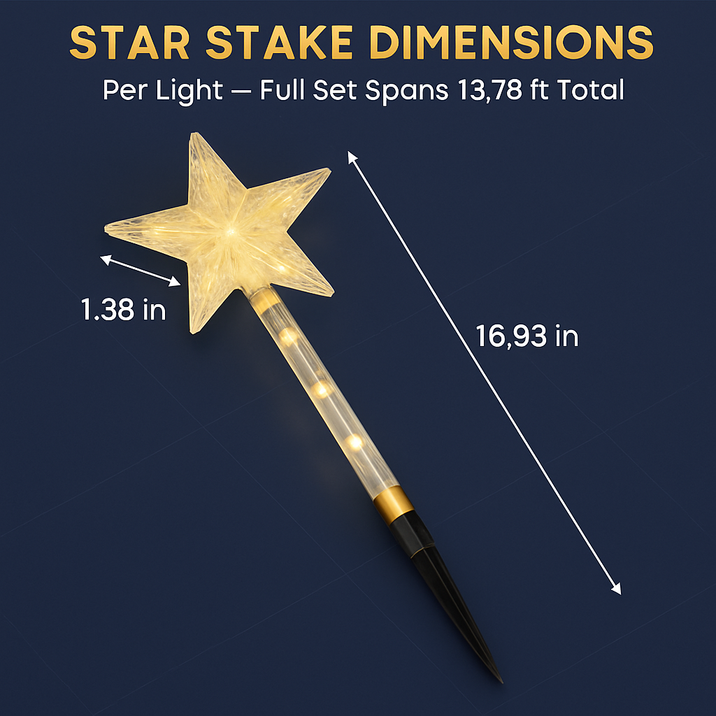 8Pack Christmas Solar Stake Light 64LED Beads Star-Shaped Pathway Lights With 8 Lighting Modes IP64 Waterproof Xmas Decoration For Garden Patio Yard P