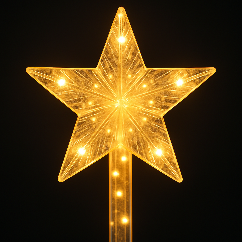 8Pack Christmas Solar Stake Light 64LED Beads Star-Shaped Pathway Lights With 8 Lighting Modes IP64 Waterproof Xmas Decoration For Garden Patio Yard P
