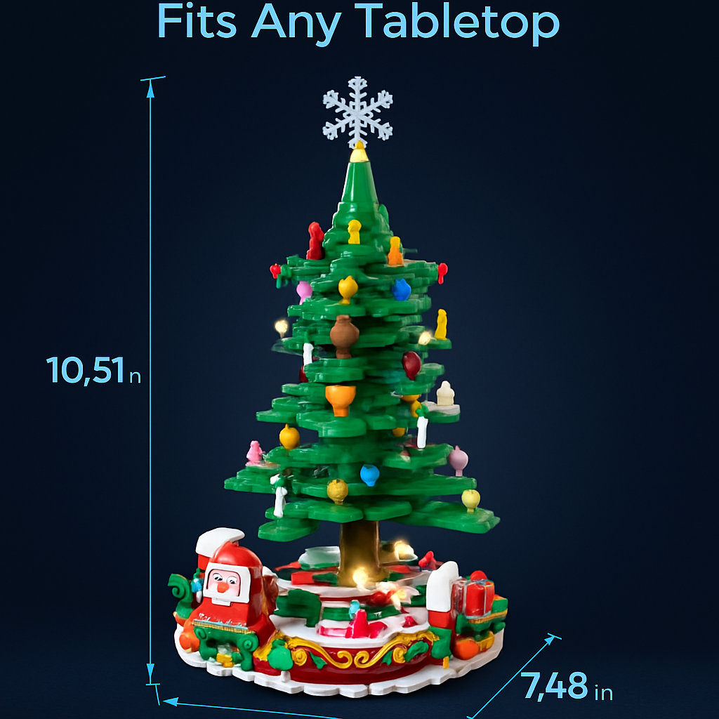 2025 Christmas Tree Building Set With LED Light Tabletop Christmas Building Block 24 Days Christmas Countdown Calendar for Boys Girls 3-6