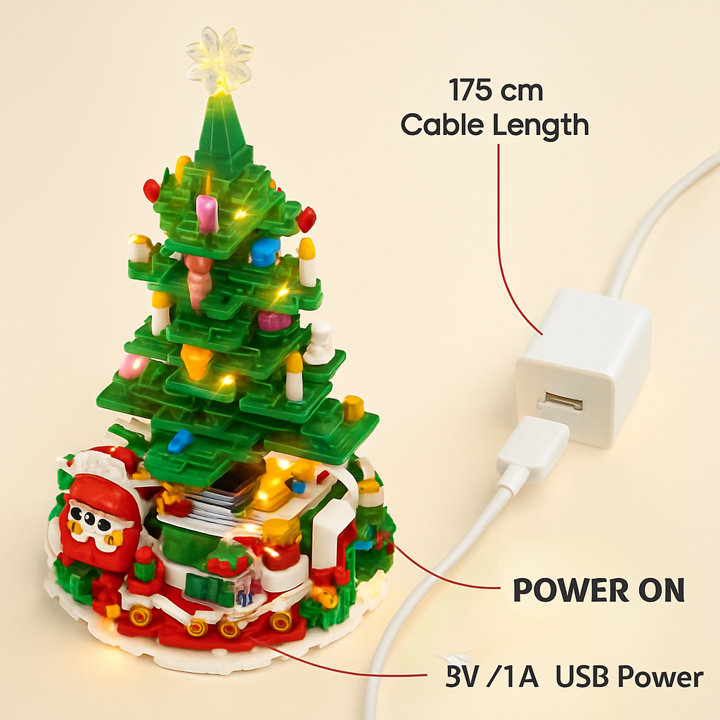 2025 Christmas Tree Building Set With LED Light Tabletop Christmas Building Block 24 Days Christmas Countdown Calendar for Boys Girls 3-6