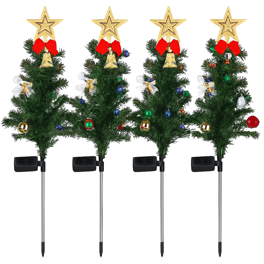 Solar Christmas Tree Lights for Pathway and Garden Decor