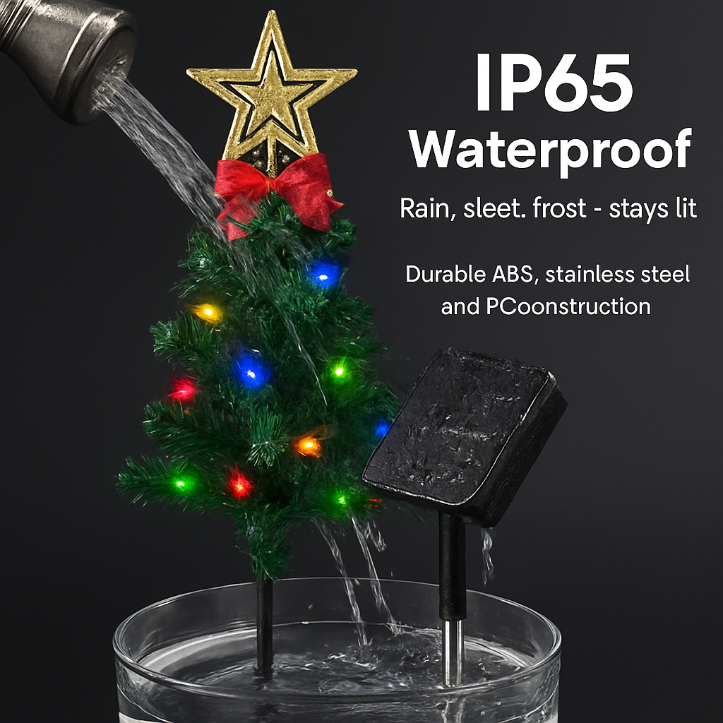 Solar Christmas Tree Lights for Pathway and Garden Decor