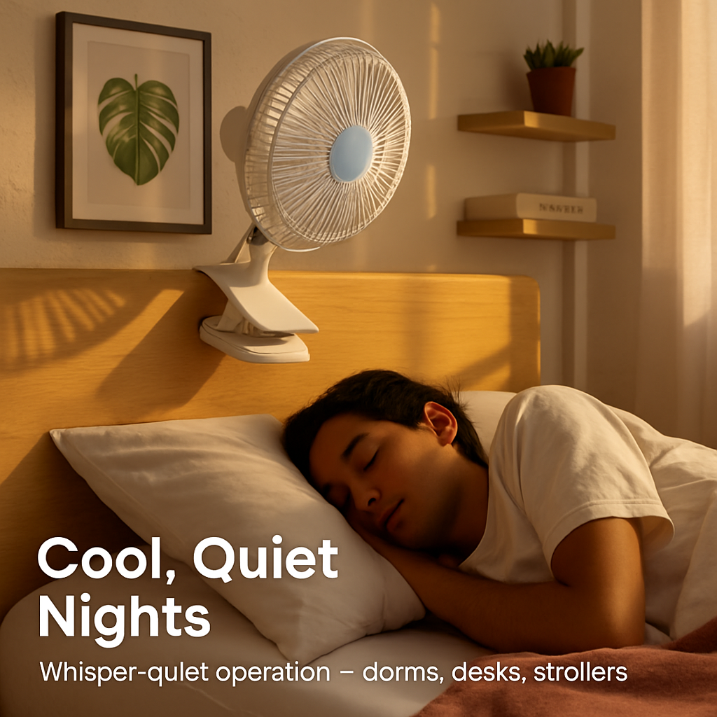 8.66In Oscillating Clip On Fan 2 Speeds Quiet Clamp Fan with 90° Oscillating & Tilting Angle Desktop Wall Mount for Home Office Dorms Strollers
