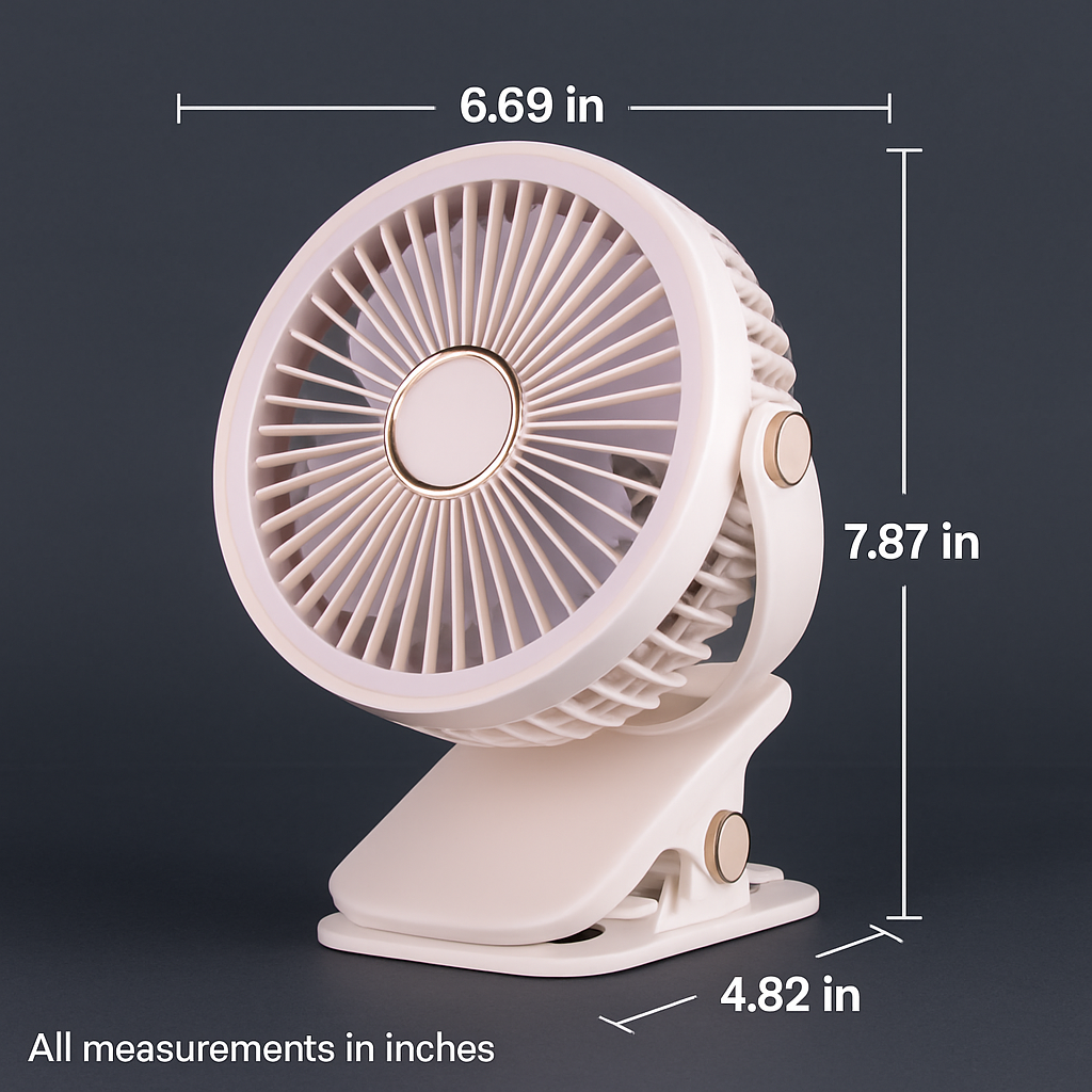 Clip-On Desk Fan for Camping and Office — Quiet & Adjustable