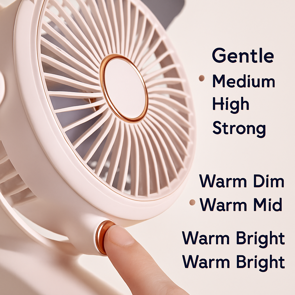 Clip-On Desk Fan for Camping and Office — Quiet & Adjustable