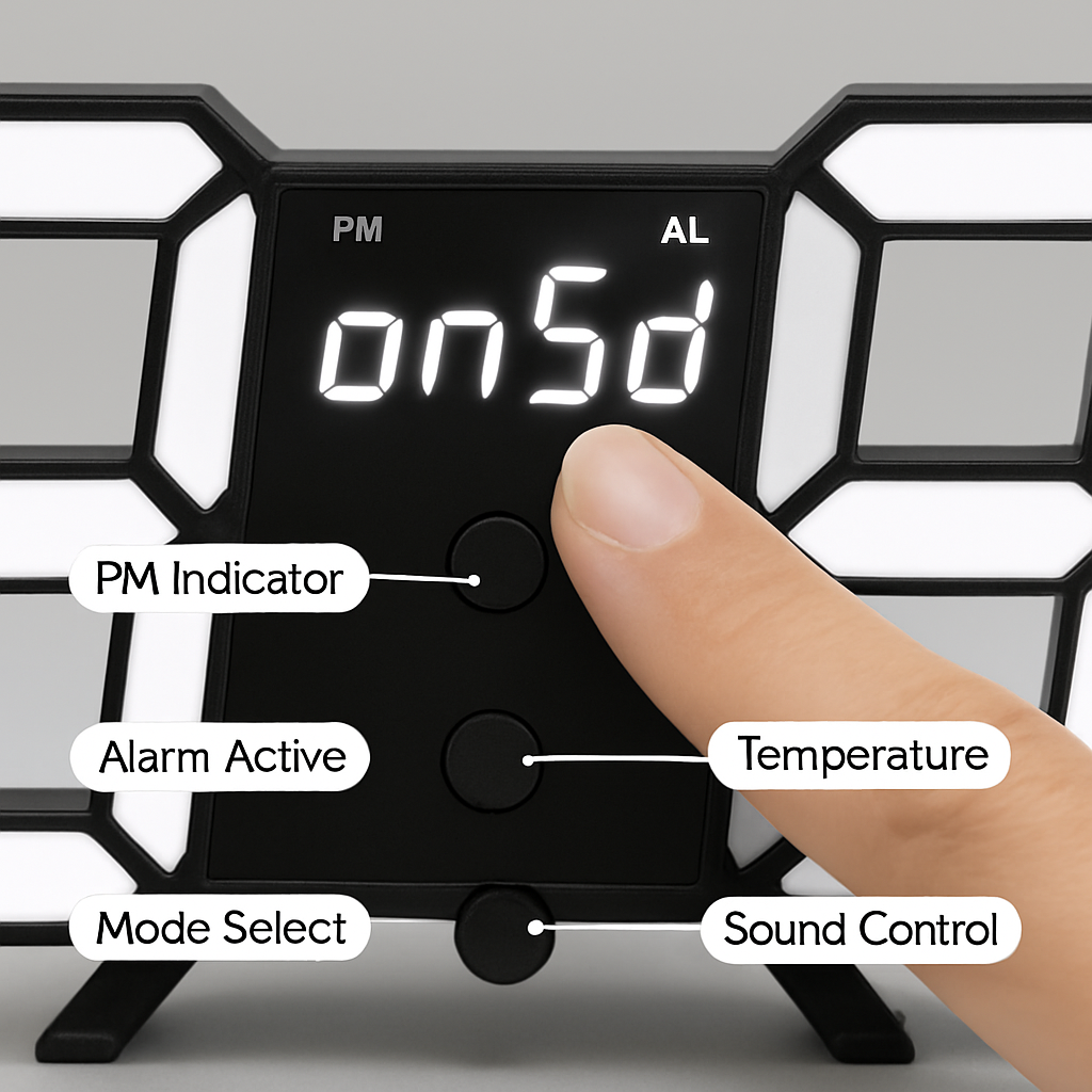 3D LED Digital Wall Clock for Home and Office Use