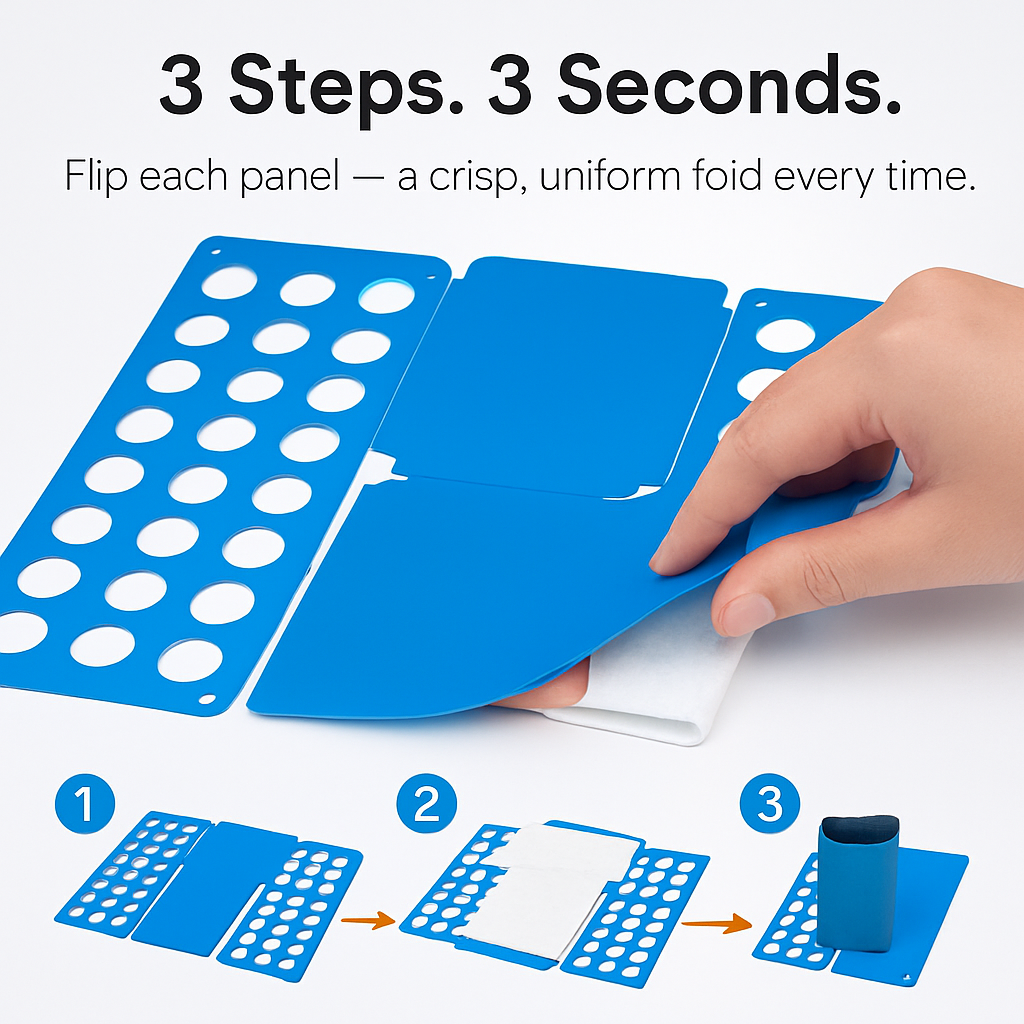 Shirt Folding Board Durable Plastic T-Shirts Clothes Folder 23x27.5inch Plastic Laundry Clothes Flip Fold Laundry Room Organizer