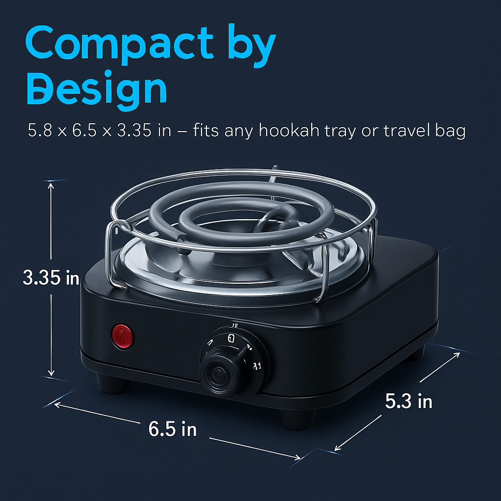 Electric Charcoal Burner 500W Hookah Charcoal Burner Compact Coal Burner for Hooka Cubes Shisha with Grill and Tongs 5 Temperature Gears 338℉-1022℉ Th