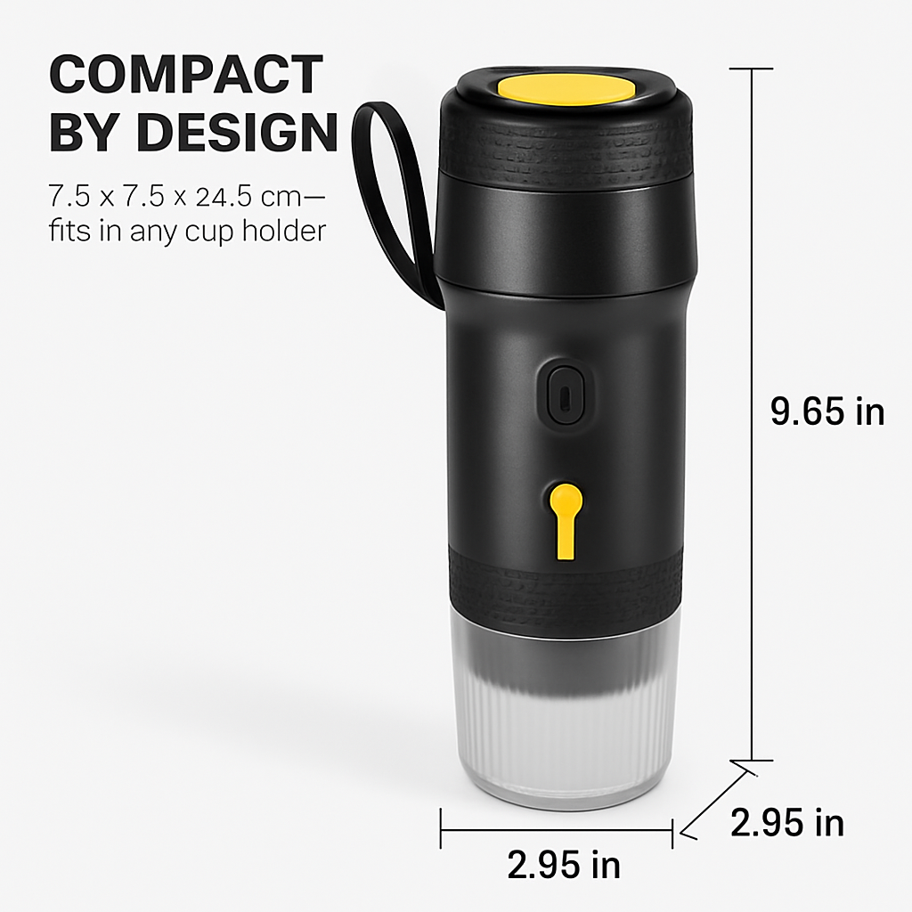 Portable Electric Espresso Machine Cordless Coffee Maker Self-Heating Car Espresso Maker with Anti-Dry Burn Fit for Ground Coffee/NS/DG Capsules for C