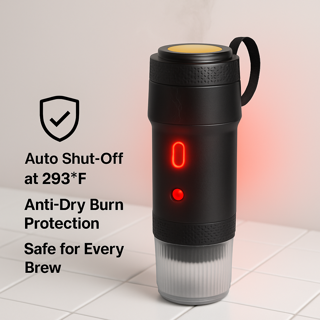 Portable Electric Espresso Machine Cordless Coffee Maker Self-Heating Car Espresso Maker with Anti-Dry Burn Fit for Ground Coffee/NS/DG Capsules for C