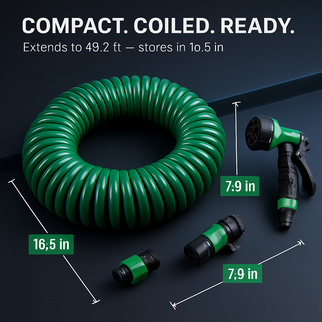 Garden Hose with 7-Mode Sprayer for Patio and Garden