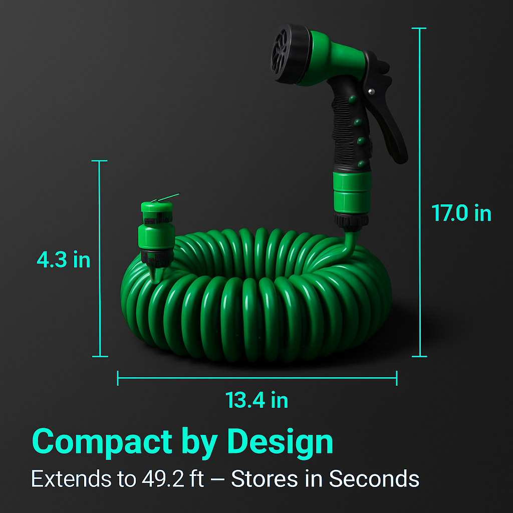 Garden Hose with 7-Mode Sprayer for Patio and Garden