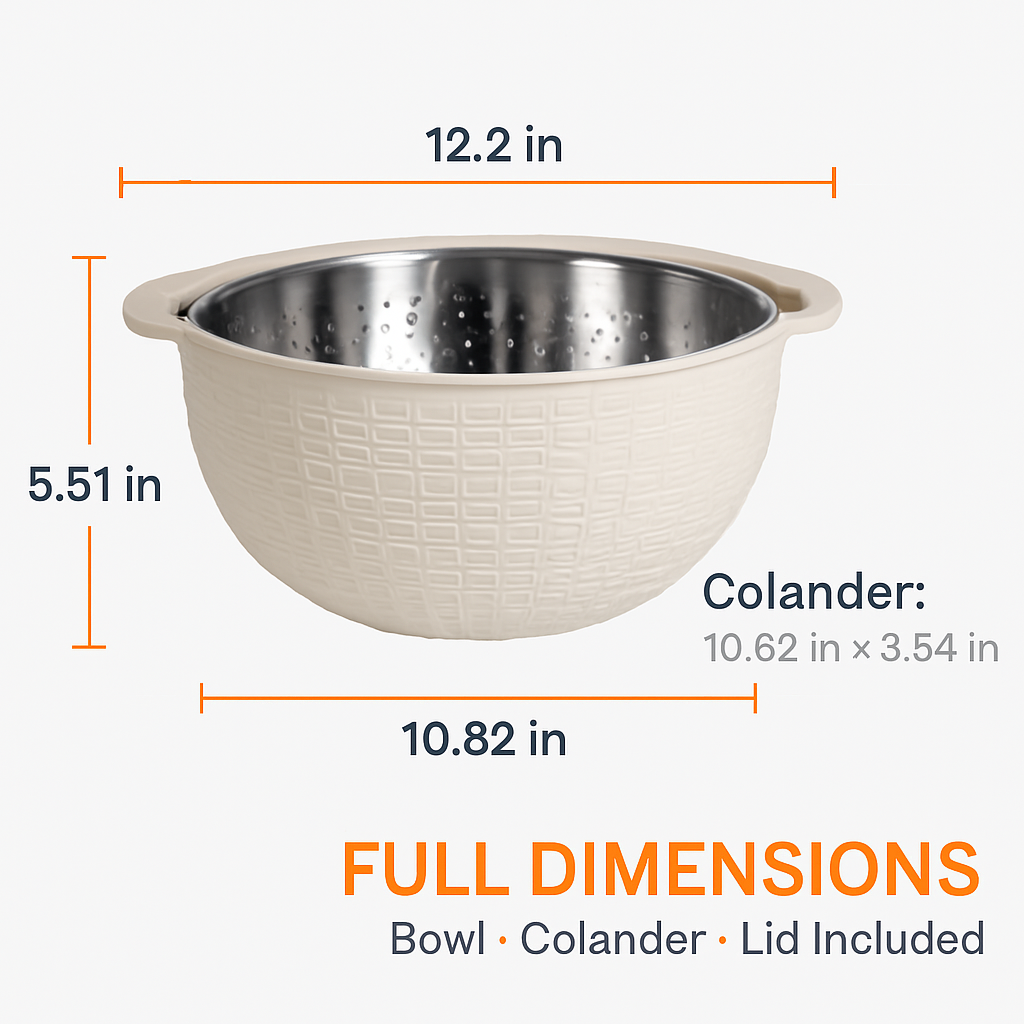 Multifunctional Mixing Bowl with Colander and Graters Set