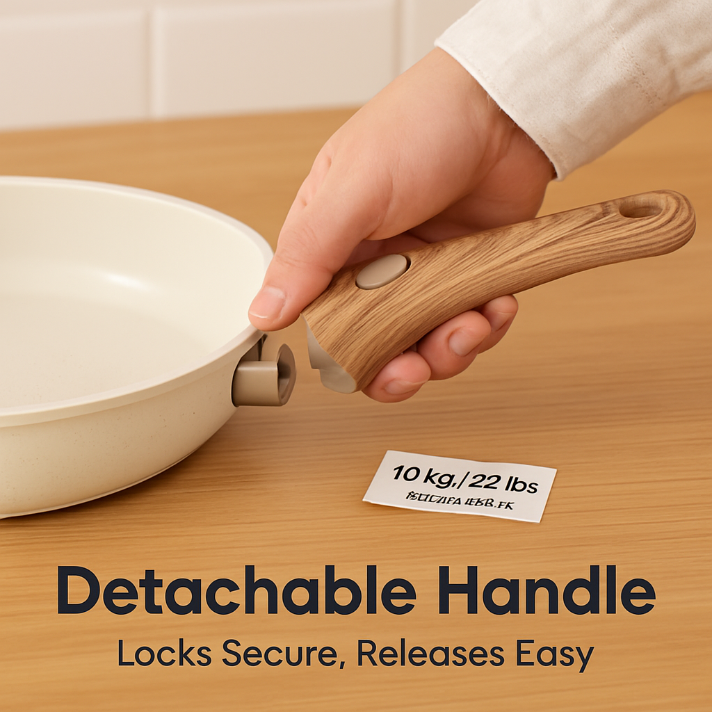 Nonstick Cookware Set with Detachable Handles