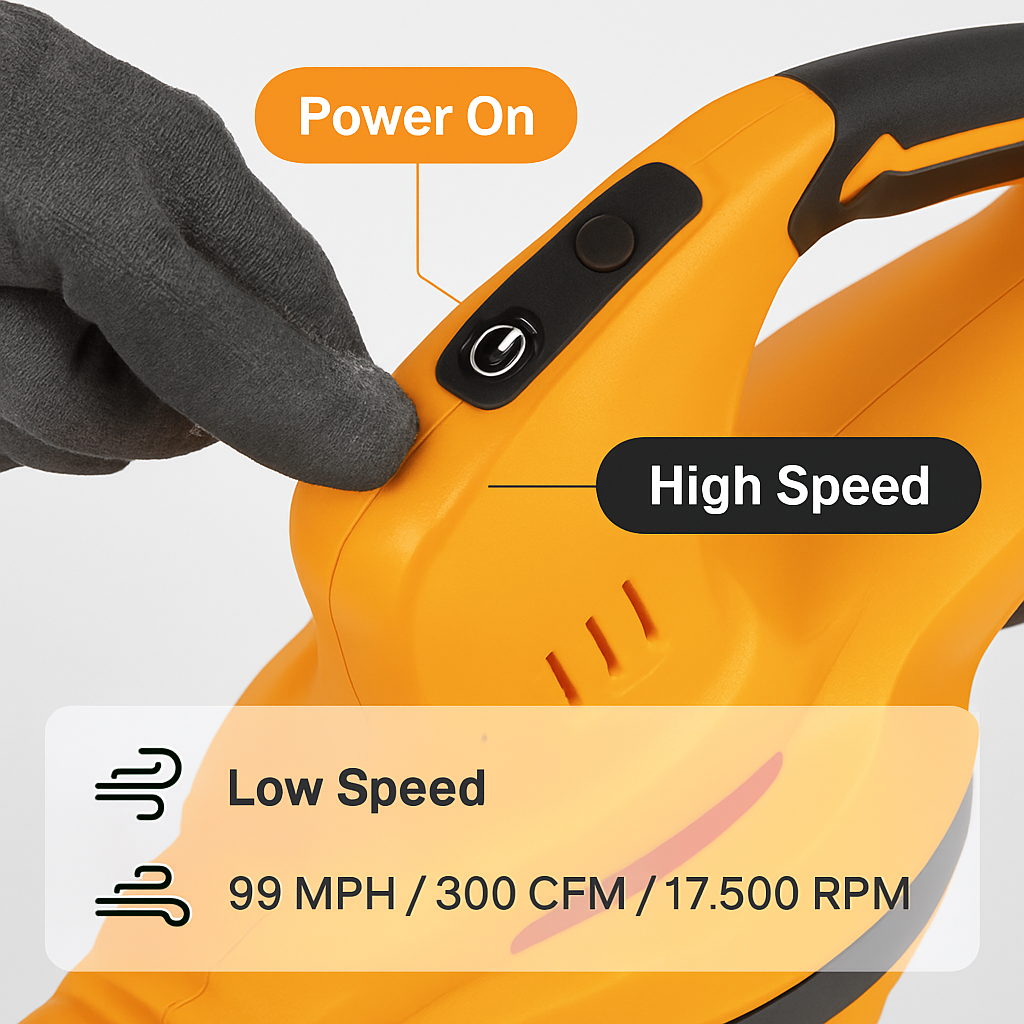 Cordless Leaf Blower - Powerful, Quick Home Cleaning