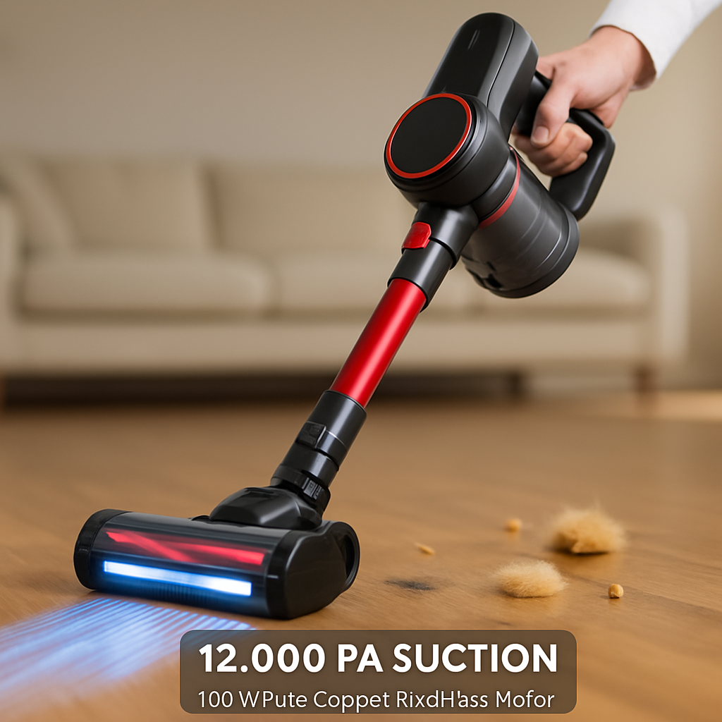 Cordless Vacuum Cleaner with LED Lighting and 2 Speeds