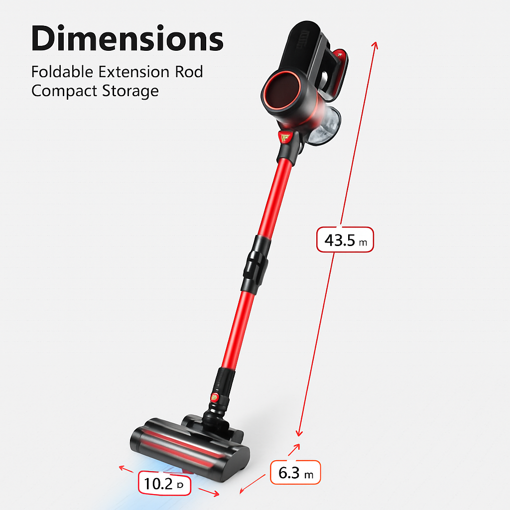 Cordless Vacuum Cleaner with LED Lighting and 2 Speeds