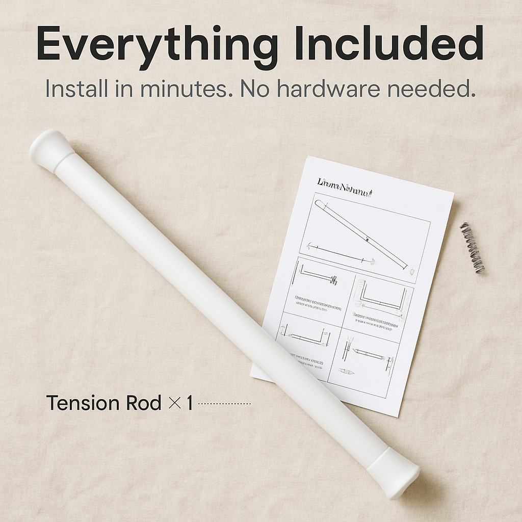 Tension Curtain Rod Extendable for Easy Home Use