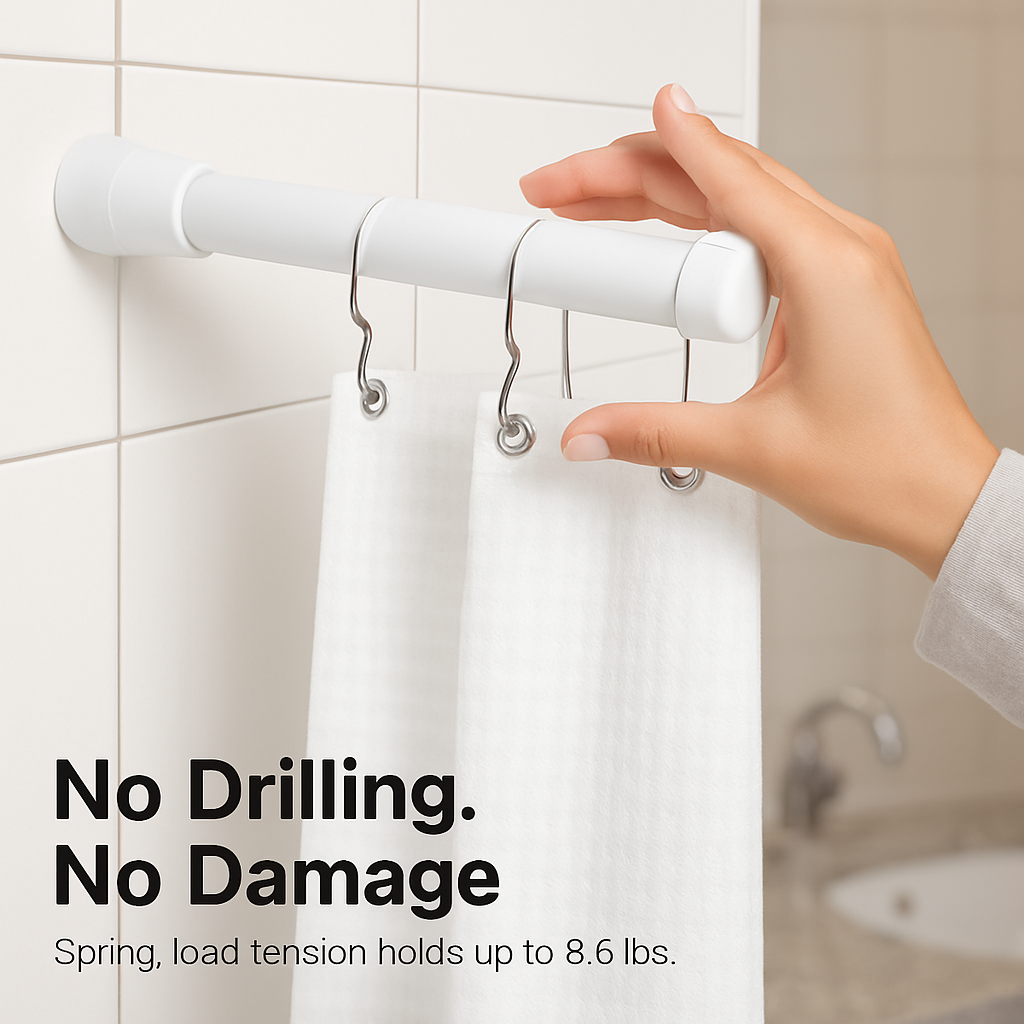 Tension Curtain Rod Extendable for Easy Home Use