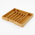 Bamboo Expandable Cutlery Tray Organizer with Dividers